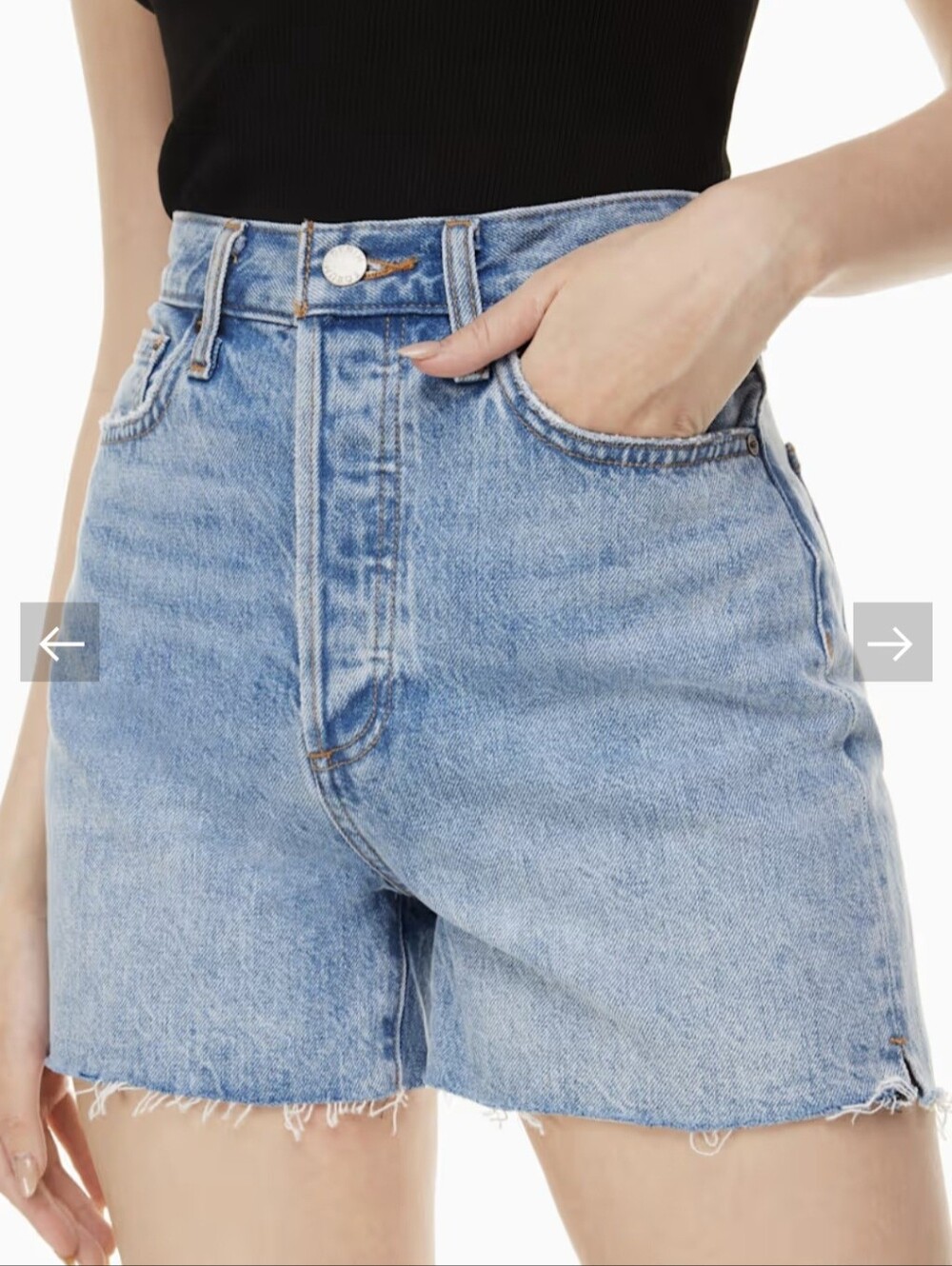 Denim Forum Aritzia The Yoko Mid Thigh Denim Short Size 26